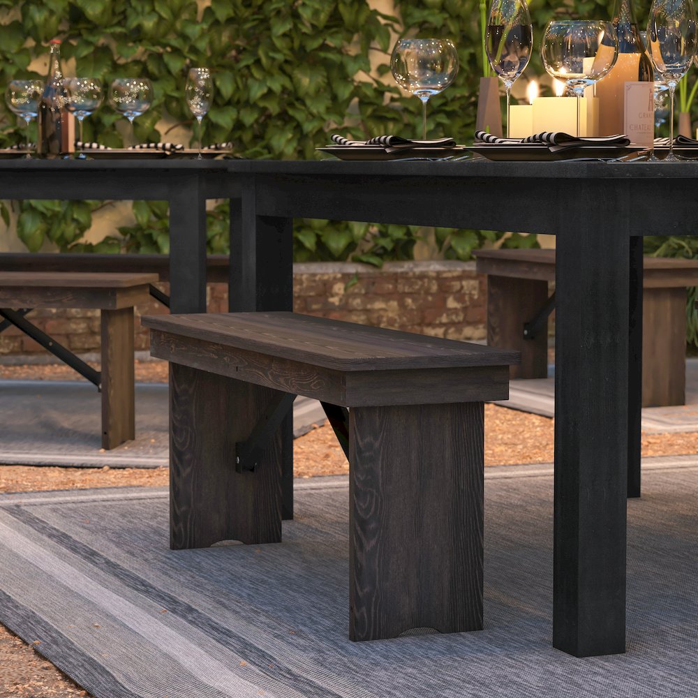 Rustic Style Farmhouse Bench. Picture 8