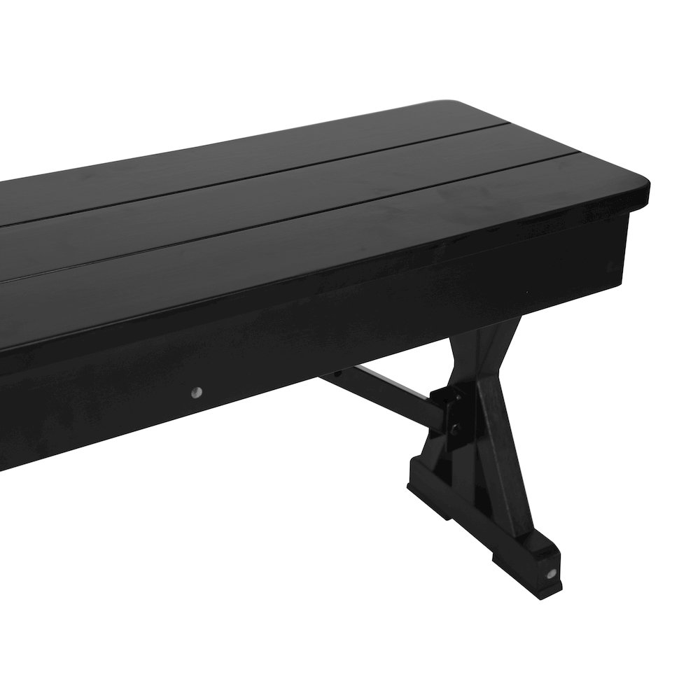 40" x 12" Black Wash Antique Solid Pine Farmhouse Folding Bench. Picture 17