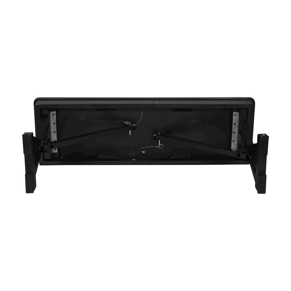 40" x 12" Black Wash Antique Solid Pine Farmhouse Folding Bench. Picture 18