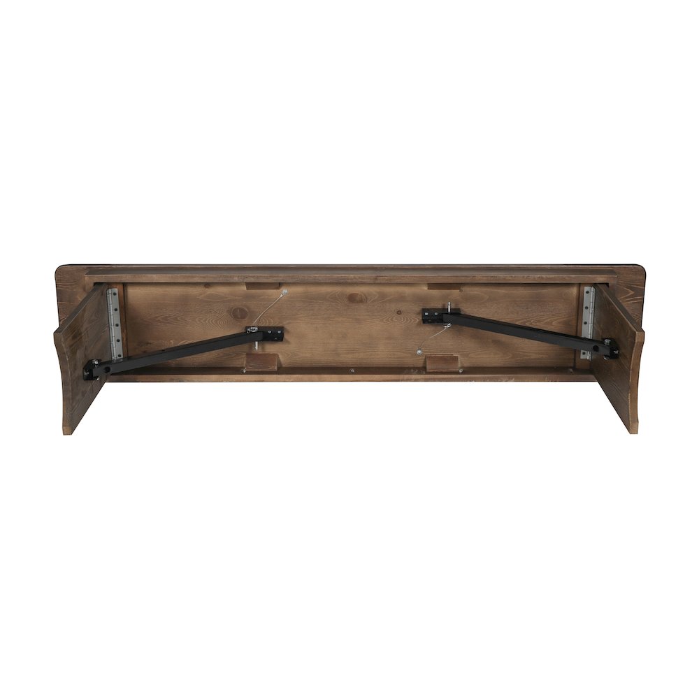 60" x 12" Antique Rustic Antique Solid Pine Farmhouse Folding Bench. Picture 18