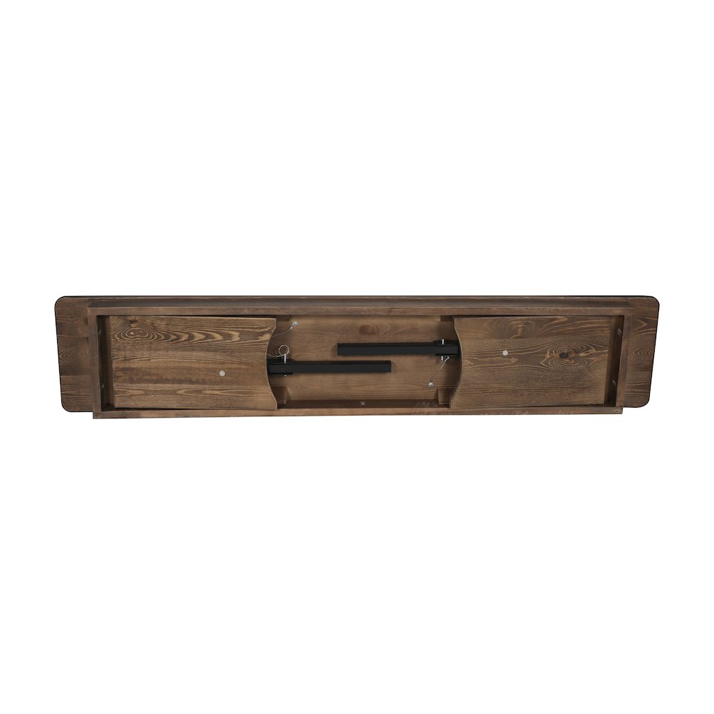 60" x 12" Antique Rustic Antique Solid Pine Farmhouse Folding Bench. Picture 19