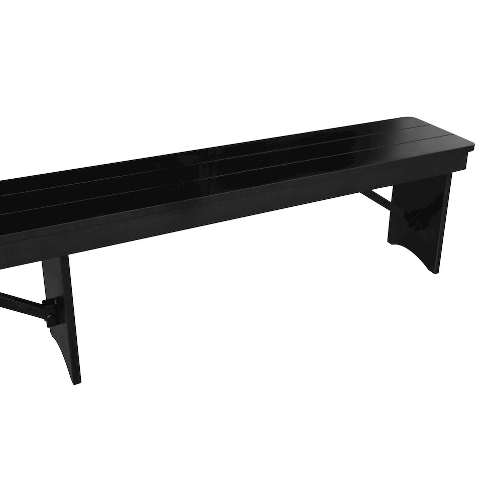 8' x 12'' Black Wash Antique Solid Pine Farmhouse Folding Bench. Picture 17