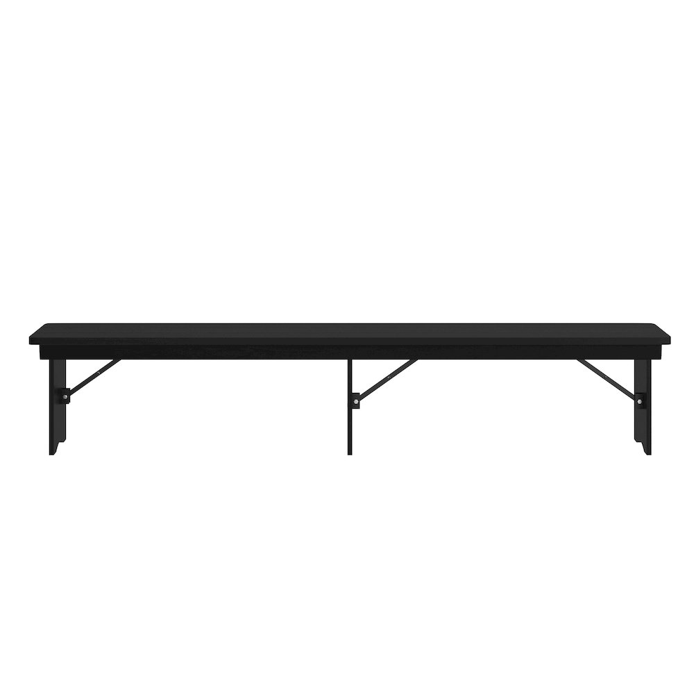 8' x 12'' Black Wash Antique Solid Pine Farmhouse Folding Bench. Picture 15