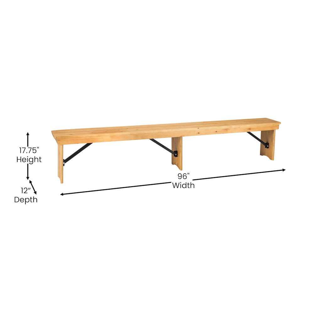 Farmhouse Style Folding Bench. Picture 6