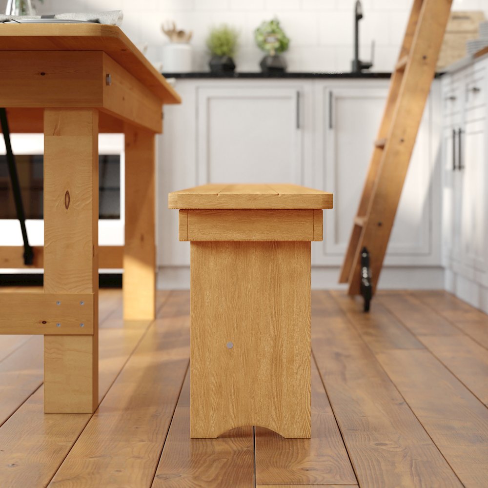 Farmhouse Style Folding Bench. Picture 7