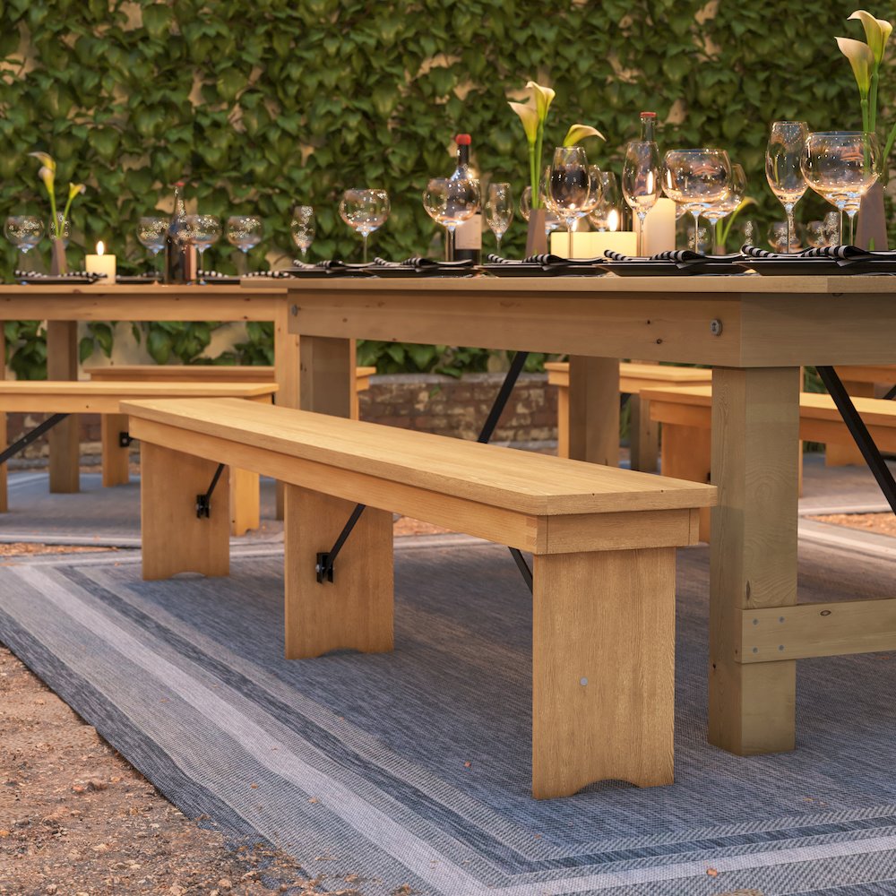 Farmhouse Style Folding Bench. Picture 8