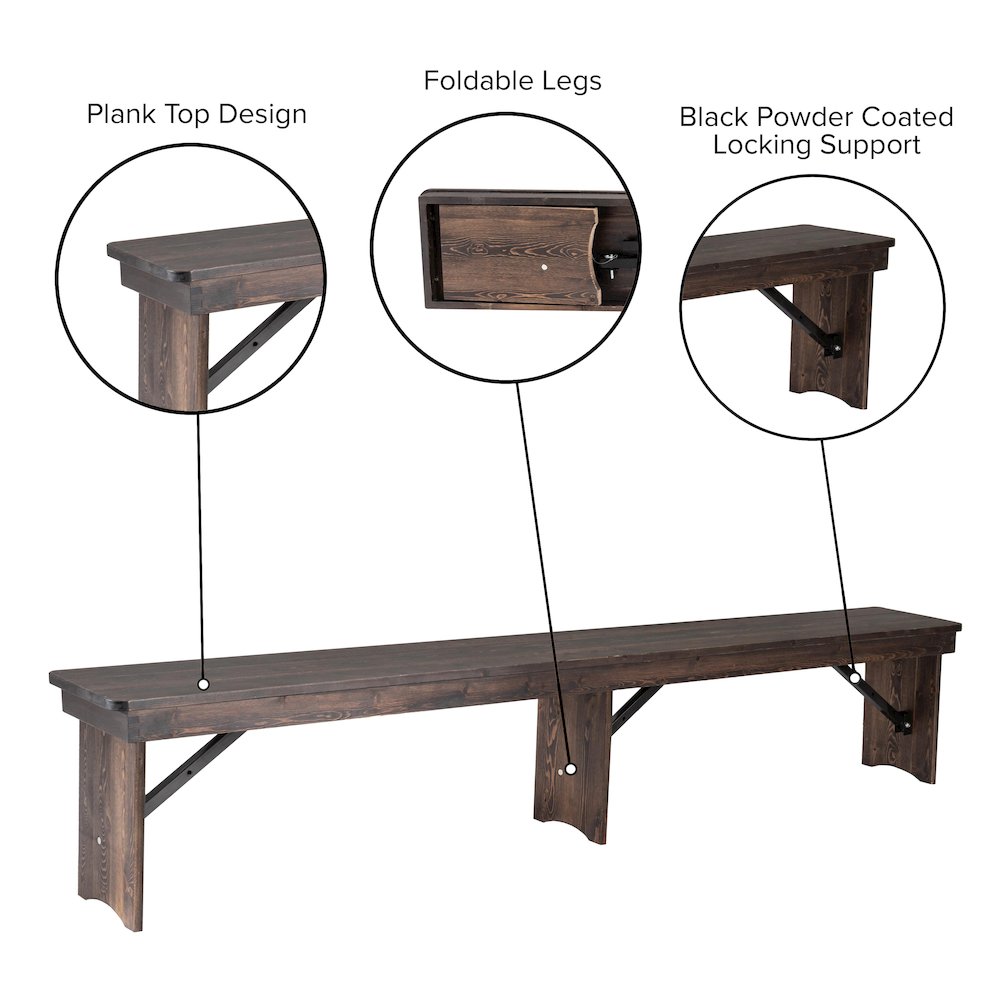Farmhouse Style Folding Bench. Picture 5