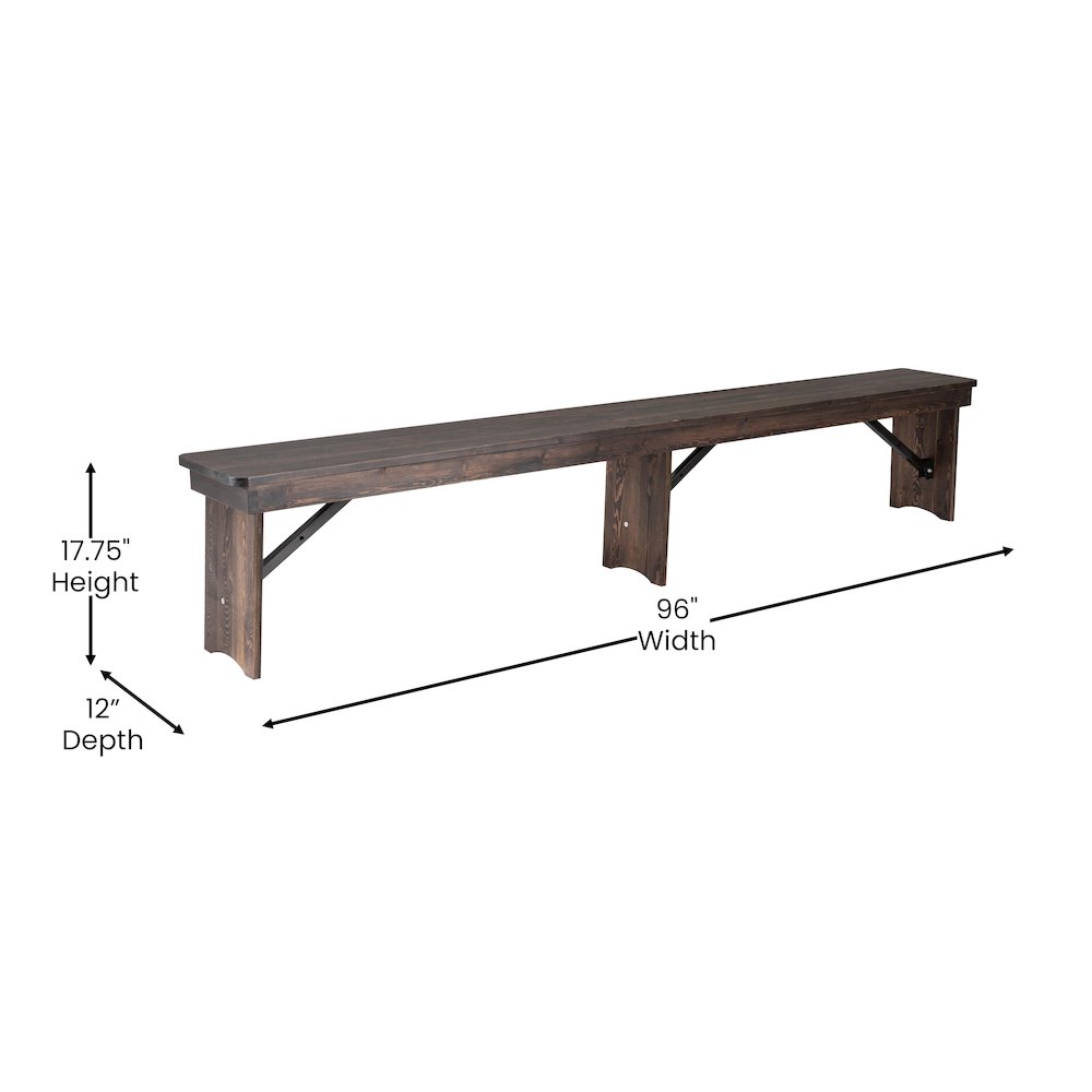 Farmhouse Style Folding Bench. Picture 6