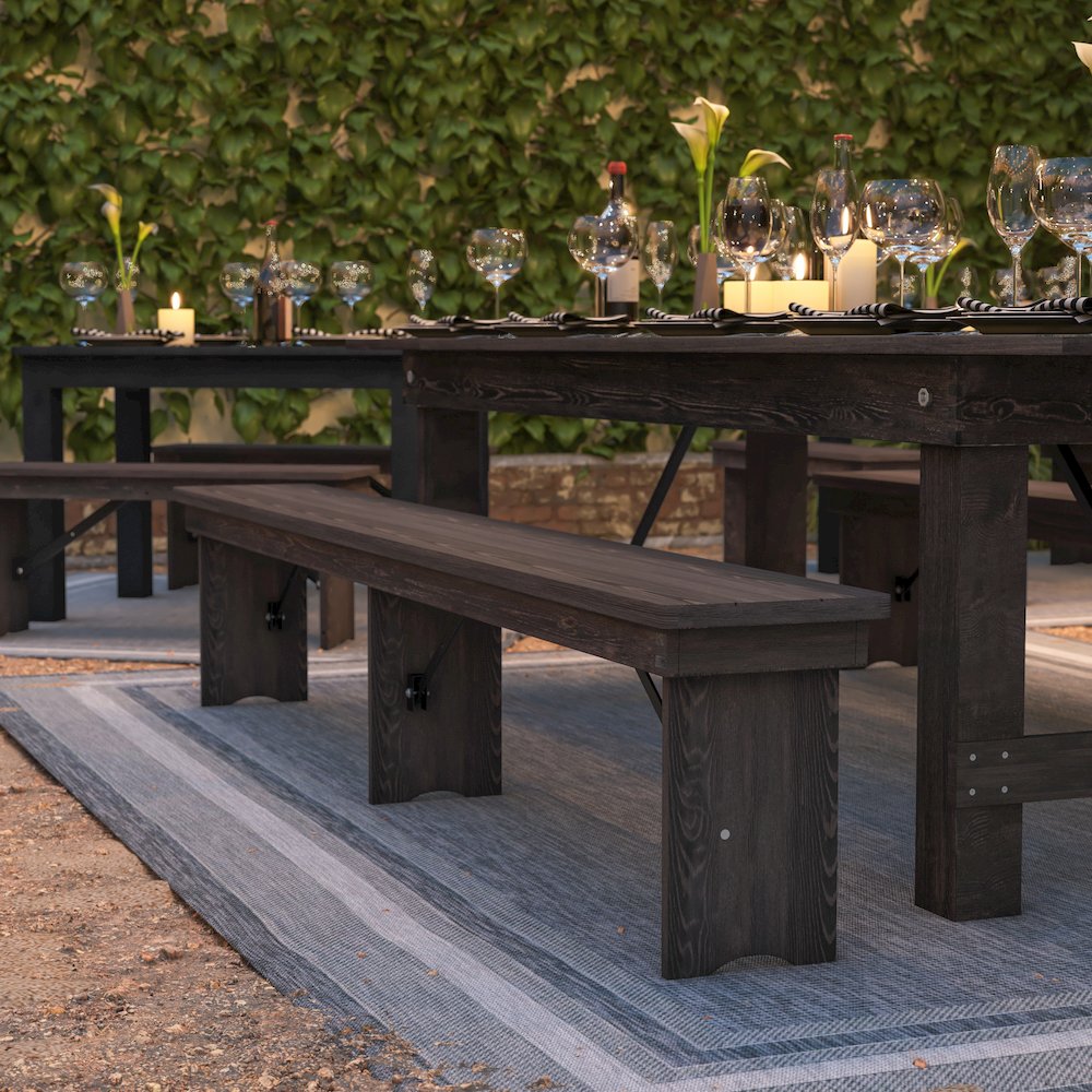 Farmhouse Style Folding Bench. Picture 8
