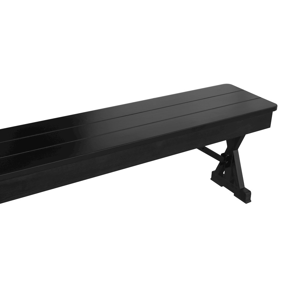 8' x 12'' Black Wash Antique Solid Pine Farmhouse Folding Bench. Picture 17