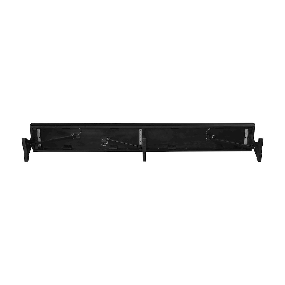 8' x 12'' Black Wash Antique Solid Pine Farmhouse Folding Bench. Picture 18