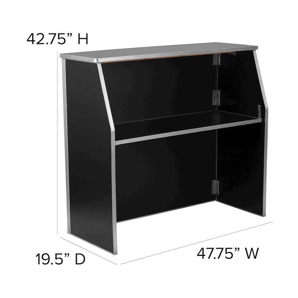 4' Black Laminate Foldable Bar - Portable Event Bar. Picture 6