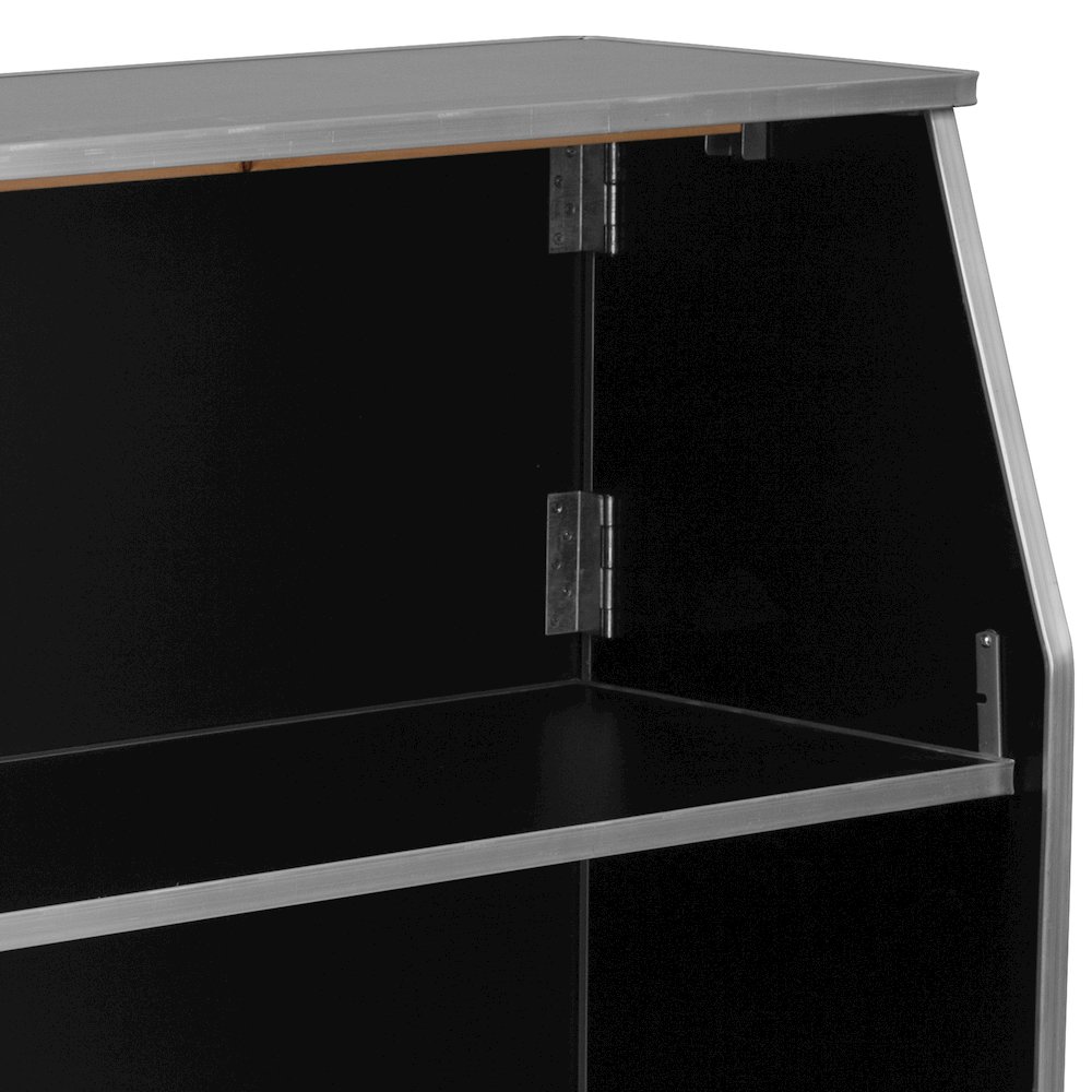 4' Black Laminate Foldable Bar - Portable Event Bar. Picture 10