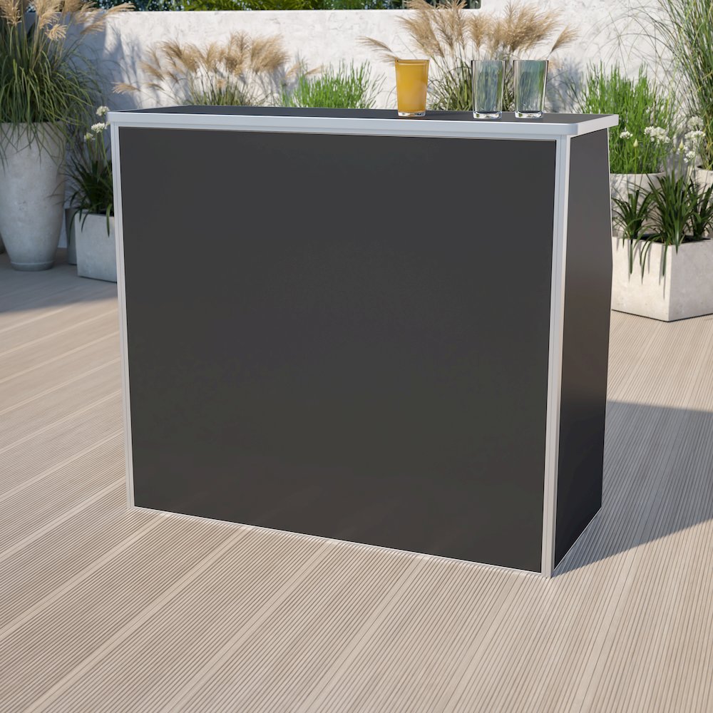 4' Black Laminate Foldable Bar - Portable Event Bar. Picture 2