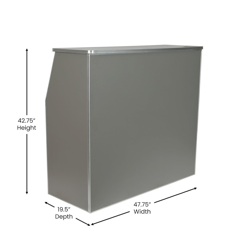 Amara 4' Slate Gray Laminate Foldable Bar - Portable Event Bar. Picture 5