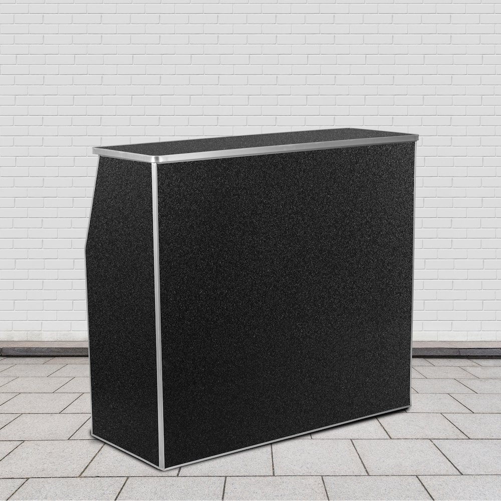 4' Black Marble Laminate Foldable Bar - Portable Event Bar. Picture 2
