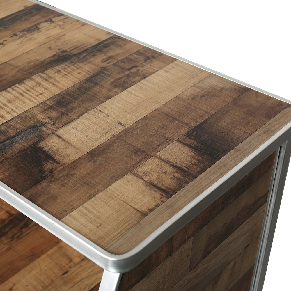 Amara 4' Rustic Natural Wood Plank Laminate Foldable Bar - Portable Event Bar. Picture 9
