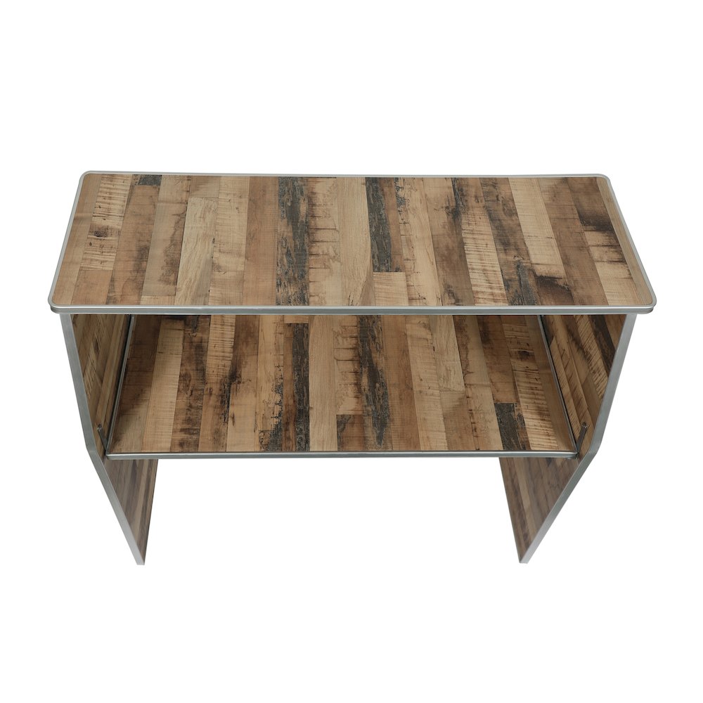 Amara 4' Rustic Natural Wood Plank Laminate Foldable Bar - Portable Event Bar. Picture 14