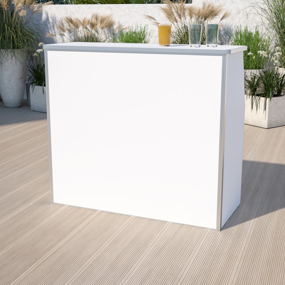 4' White Laminate Foldable Bar - Portable Event Bar. Picture 2