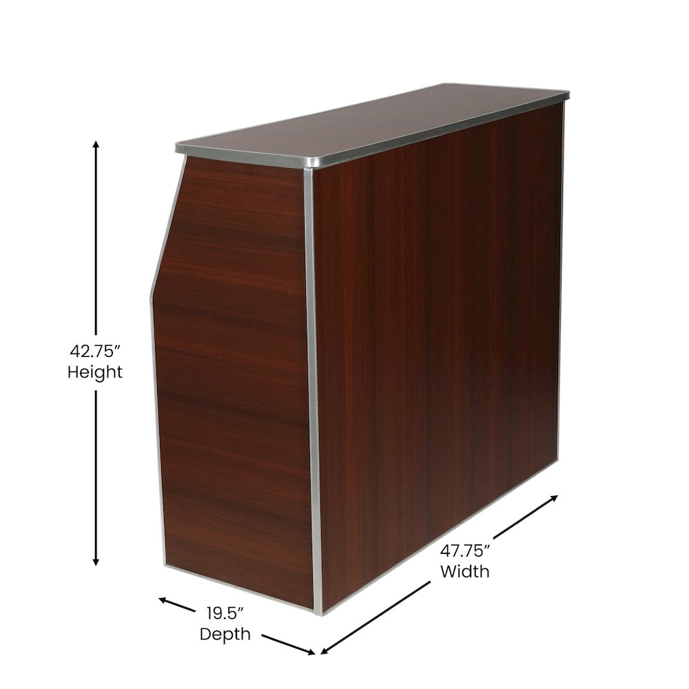 Amara 4' Walnut Woodgrain Laminate Foldable Bar - Portable Event Bar. Picture 5