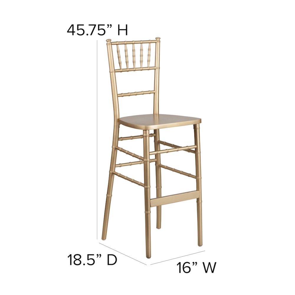 Gold Wood Chiavari Barstool. Picture 4