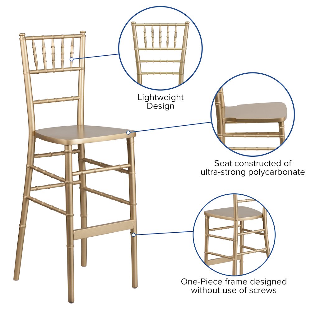 Gold Wood Chiavari Barstool. Picture 6