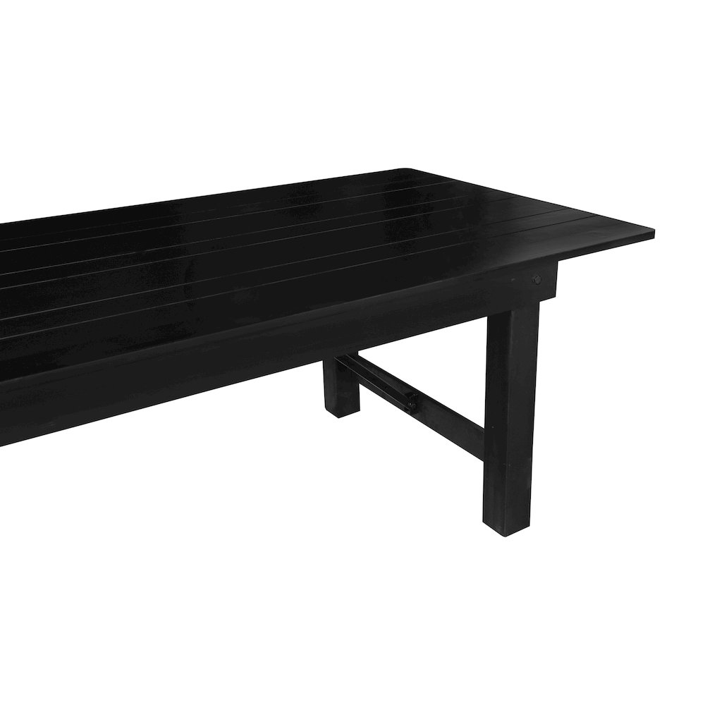 9'x 40" Rectangular Black Wash Farmhouse Folding Table,Antique Rustic Solid Pine. Picture 17