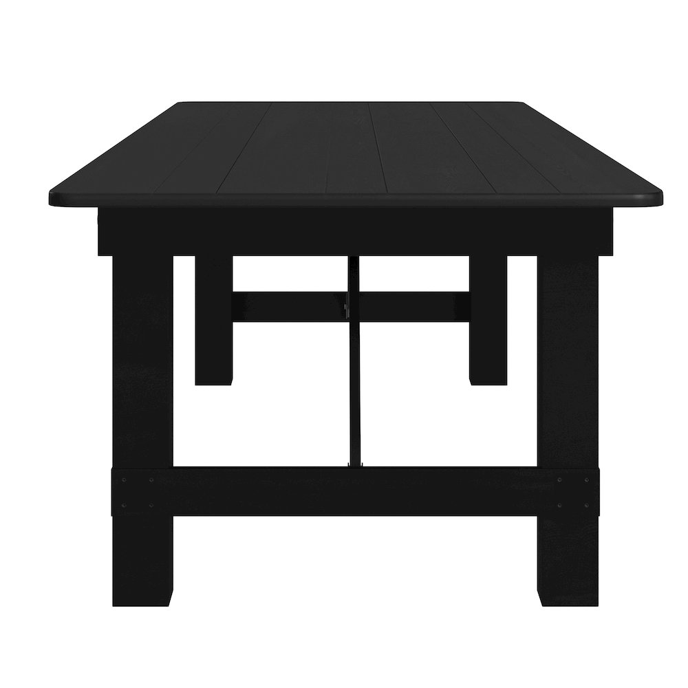 9'x 40" Rectangular Black Wash Farmhouse Folding Table,Antique Rustic Solid Pine. Picture 13