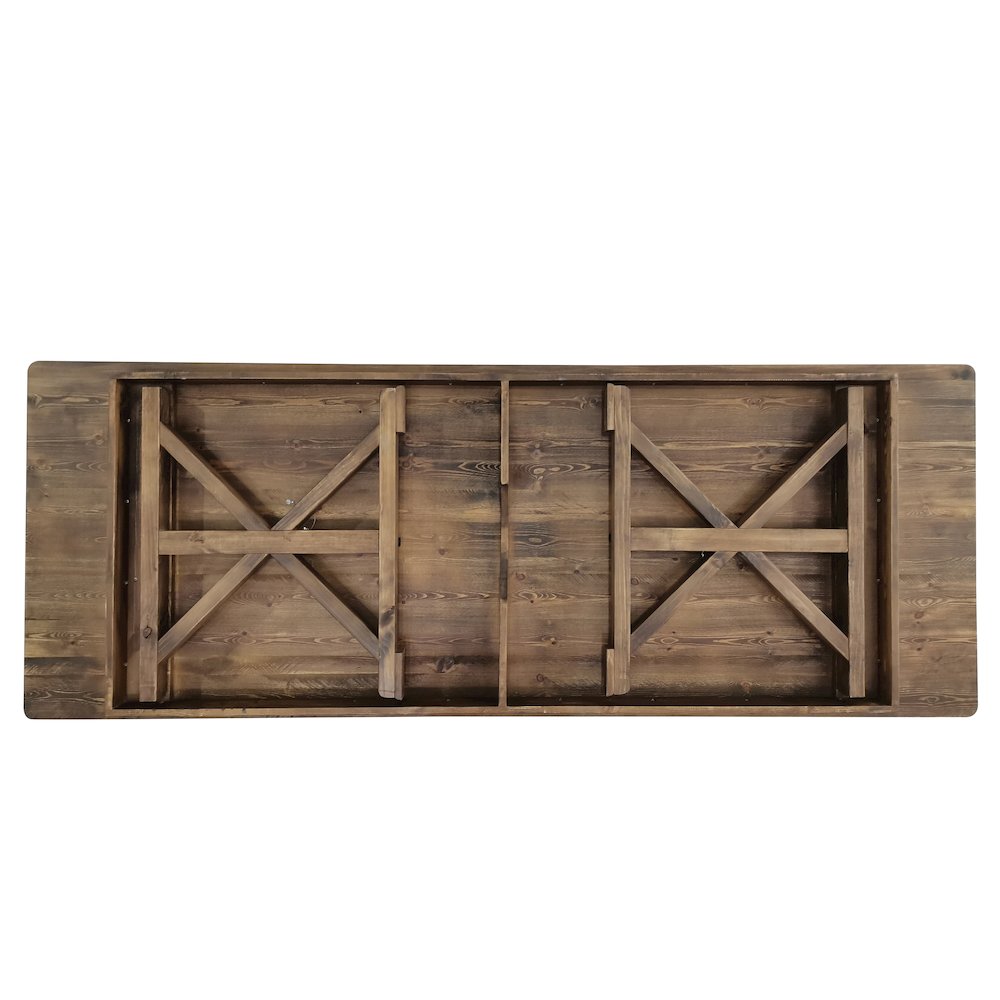 9' x 40" Farm Style Dining Table with X-Legs for Commercial and Residential Use. Picture 8