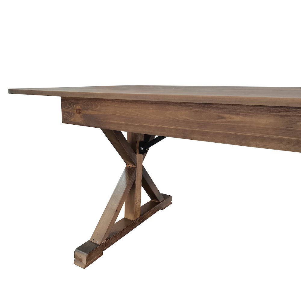 9' x 40" Farm Style Dining Table with X-Legs for Commercial and Residential Use. Picture 13