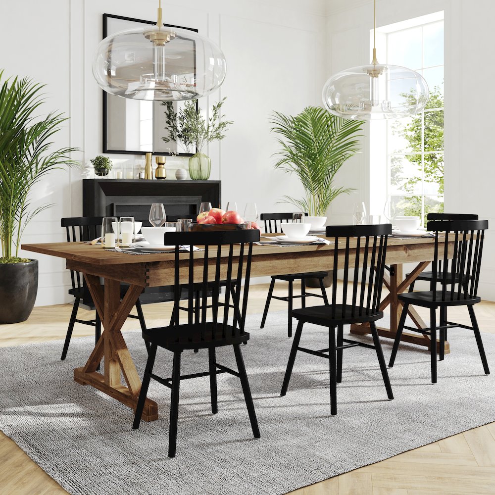 9' x 40" Farm Style Dining Table with X-Legs for Commercial and Residential Use. Picture 2