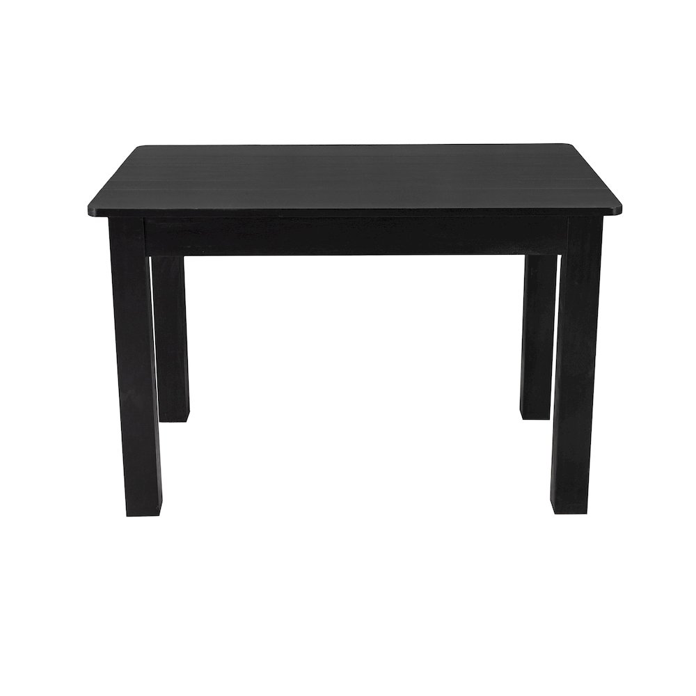 HERCULES 46" x 30" Rectangular Black Wash Solid Pine Farm Dining Table. Picture 10
