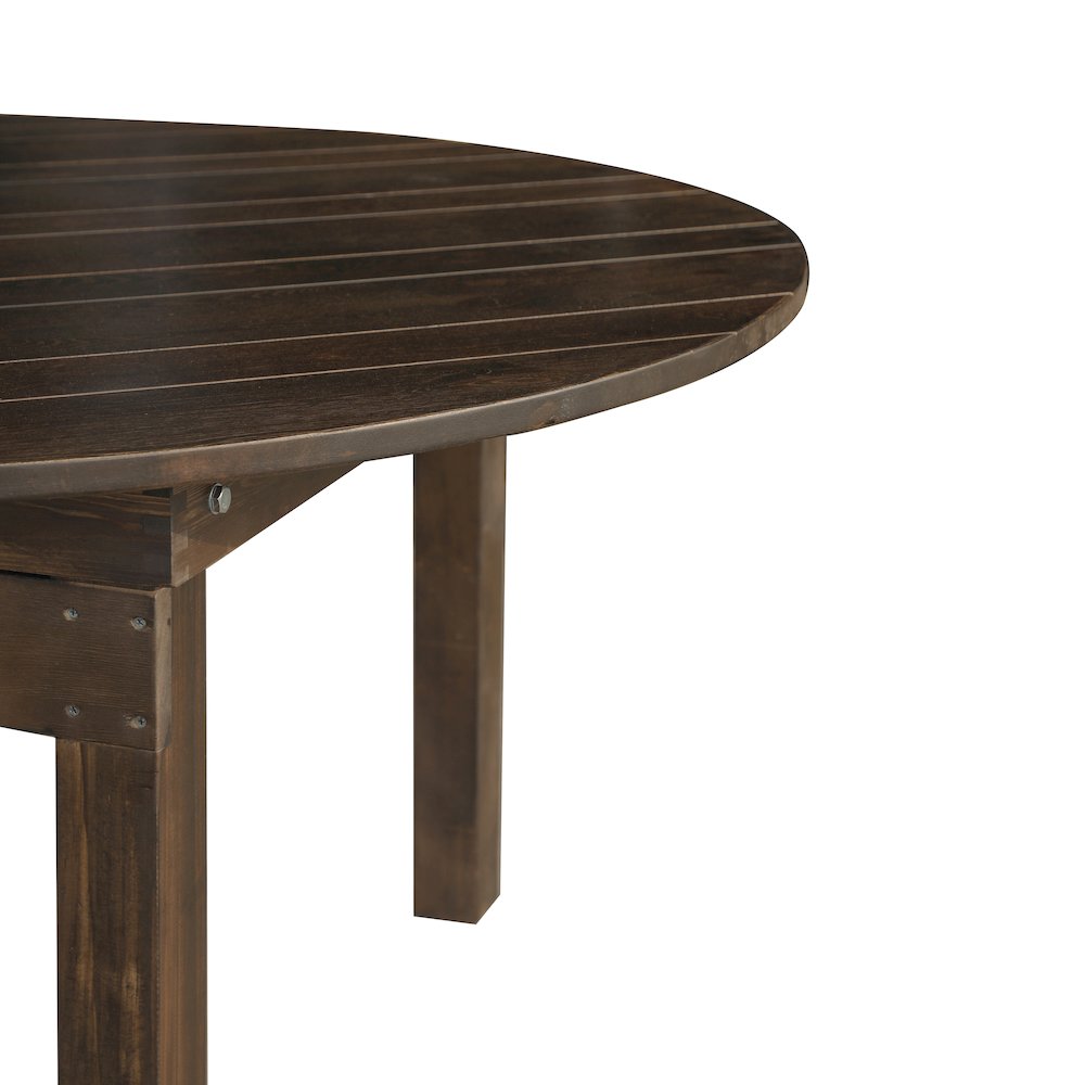 60" Round Mahogany Farmhouse Folding Table, Antique Rustic Solid Pine. Picture 12
