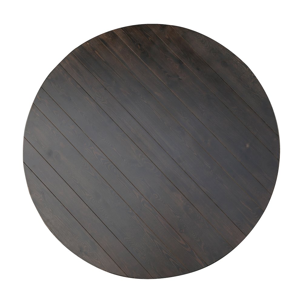 60" Round Mahogany Farmhouse Folding Table, Antique Rustic Solid Pine. Picture 15