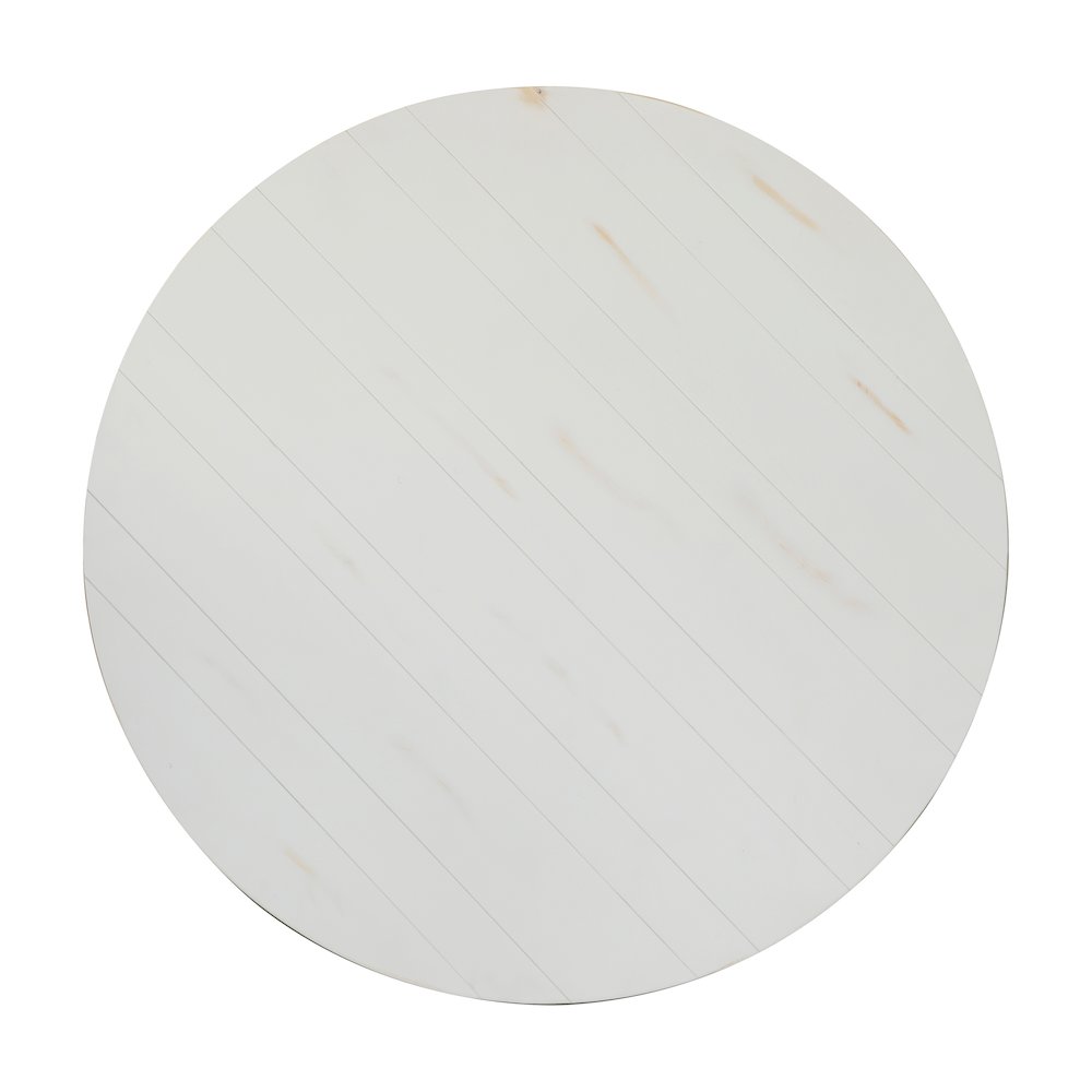 60" Round White Farmhouse Folding Table, Antique Rustic Solid Pine. Picture 15