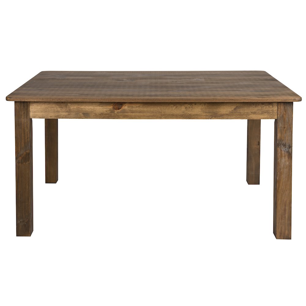 60" x 38" Rectangular Antique Rustic Solid Pine Farm Dining Table. Picture 11