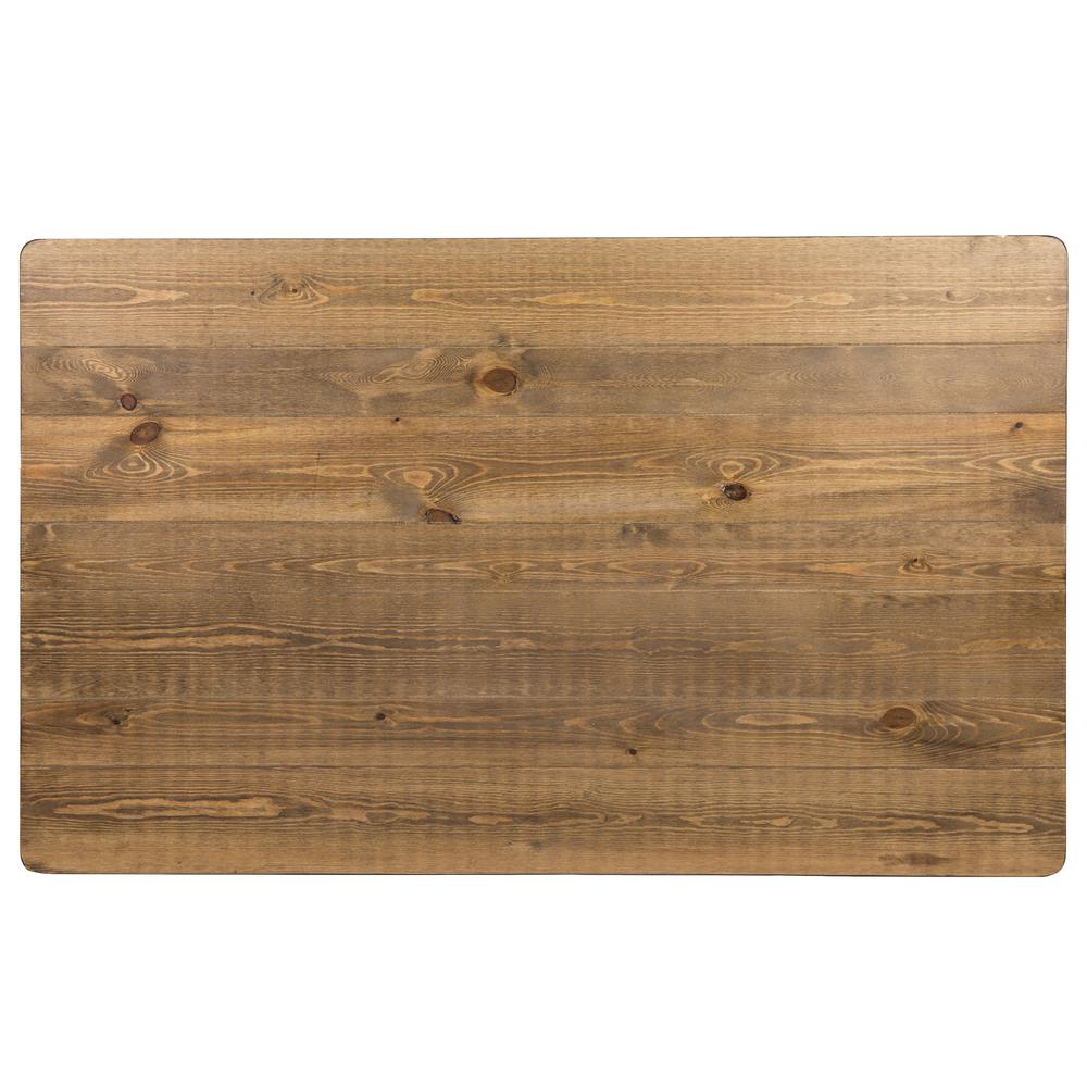 60" x 38" Rectangular Antique Rustic Solid Pine Farm Dining Table. Picture 8