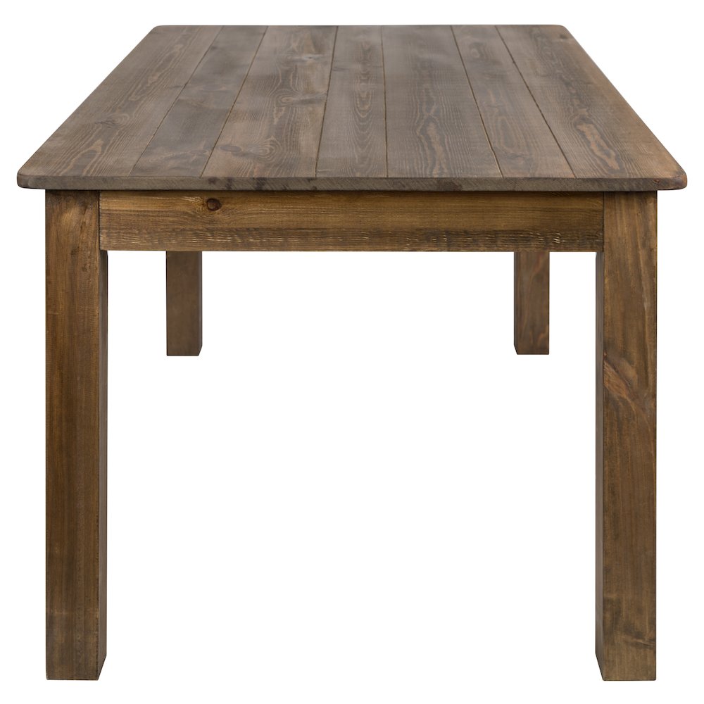 60" x 38" Rectangular Antique Rustic Solid Pine Farm Dining Table. Picture 10