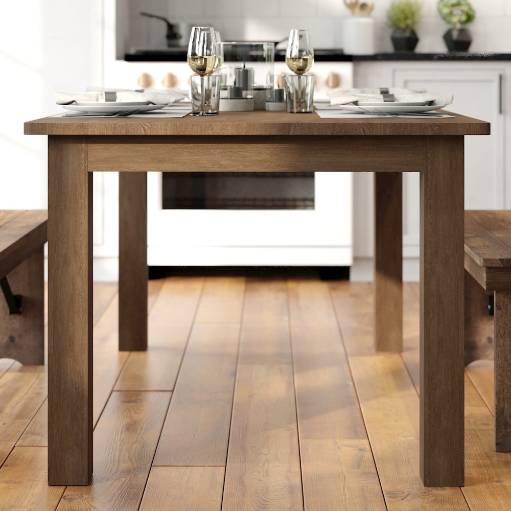 60" x 38" Rectangular Antique Rustic Solid Pine Farm Dining Table. Picture 8