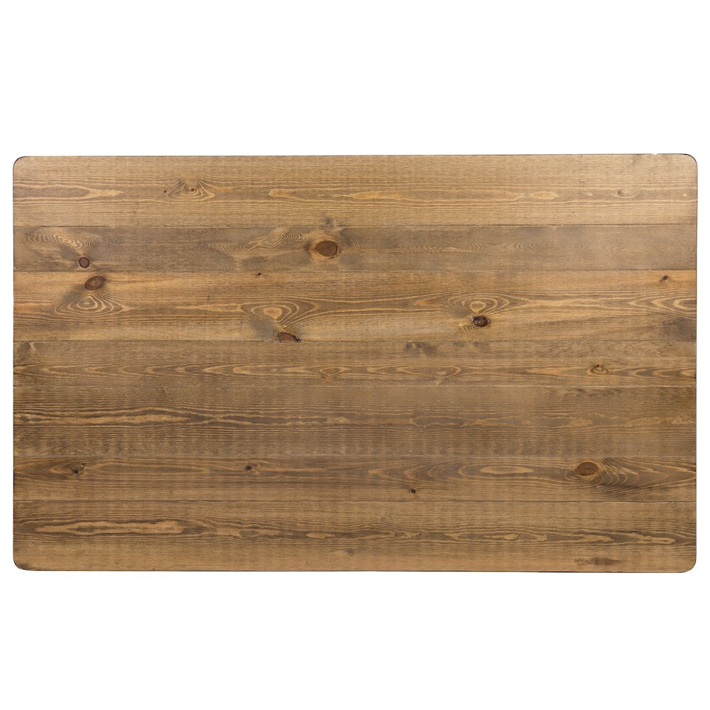 60" x 38" Rectangular Antique Rustic Solid Pine Farm Dining Table. Picture 12