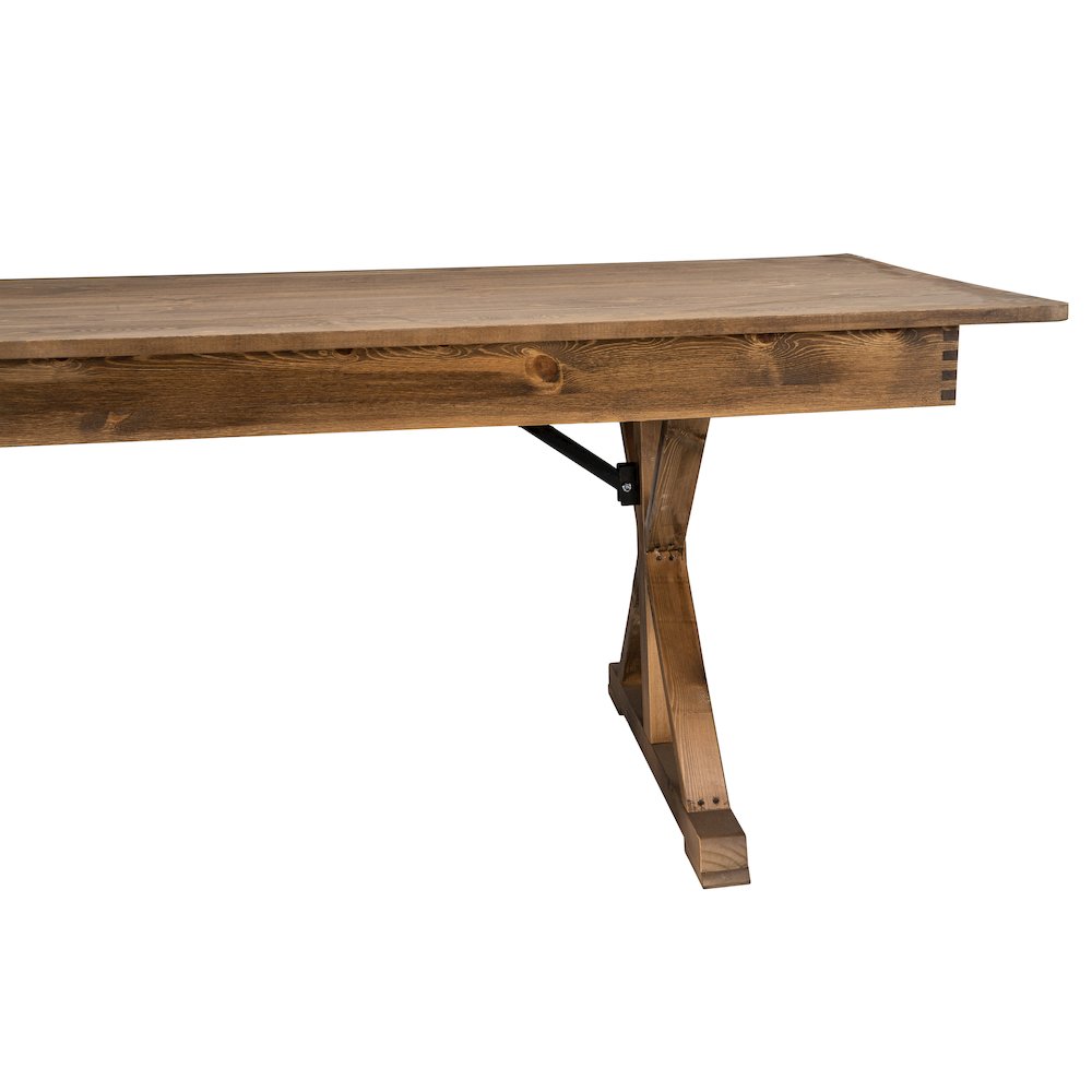 7' x 40" Farm Style Dining Table with X-Legs for Commercial and Residential Use. Picture 13