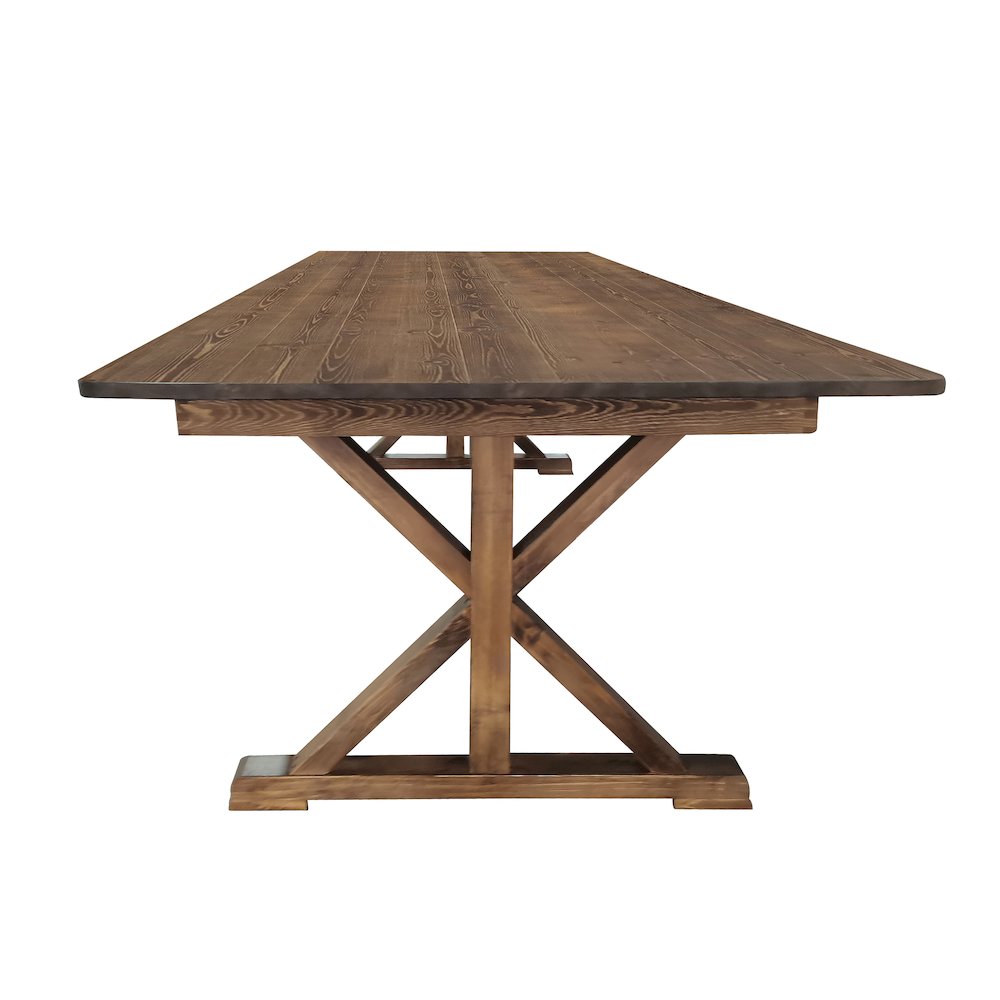 7' x 40" Farm Style Dining Table with X-Legs for Commercial and Residential Use. Picture 9