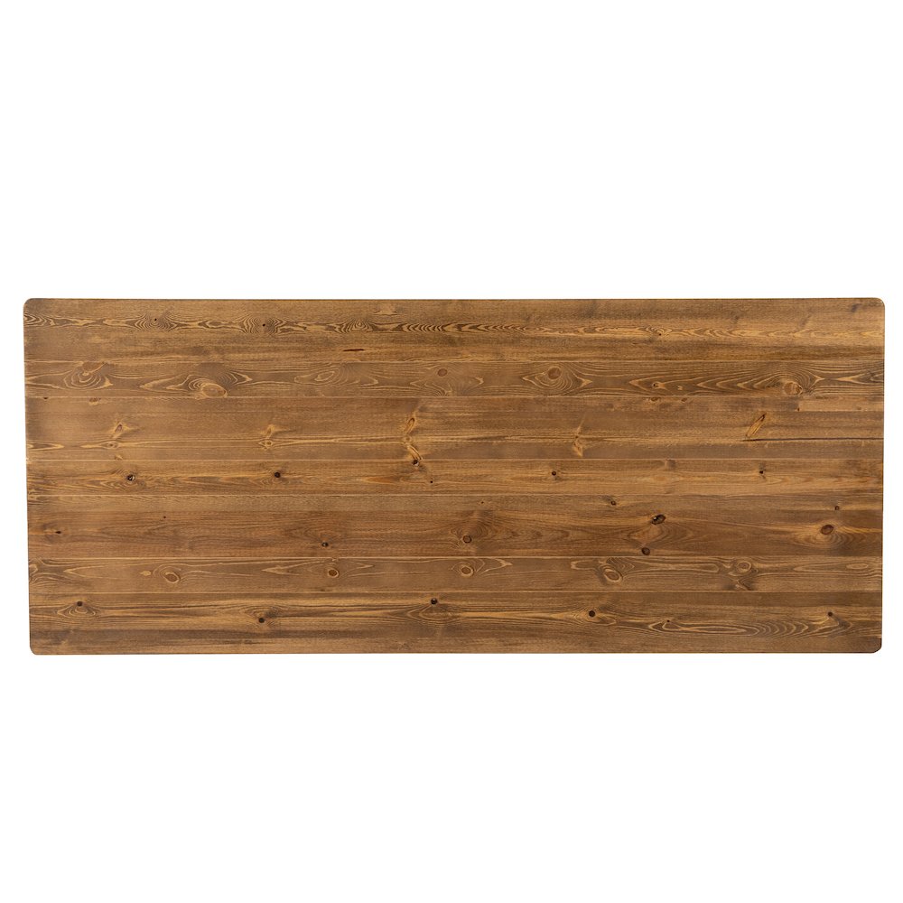 7' x 40" Farm Style Dining Table with X-Legs for Commercial and Residential Use. Picture 11