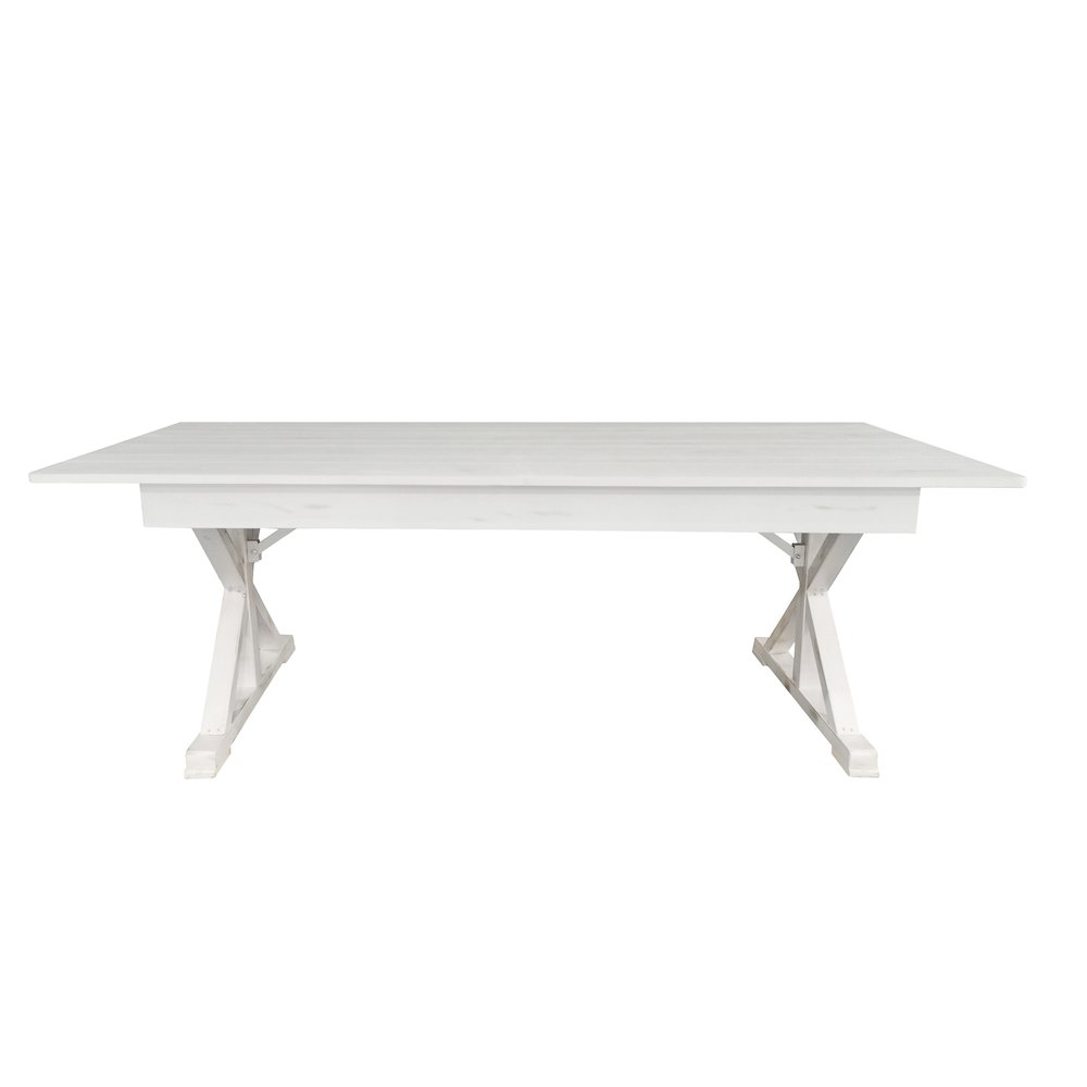 7' x 40" Farm Style Dining Table with X-Legs for Commercial and Residential Use. Picture 10