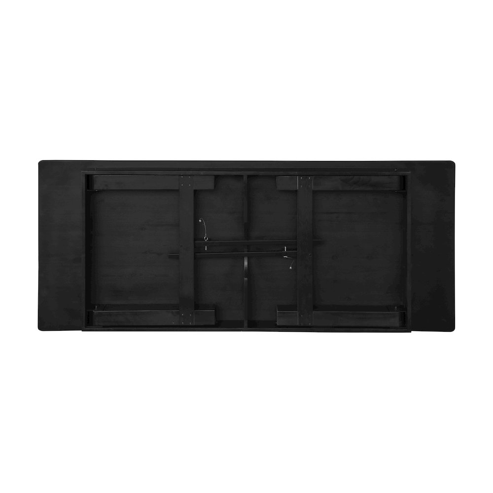 8'x 40" Rectangular Black Wash Farmhouse Folding Table,Antique Rustic Solid Pine. Picture 17