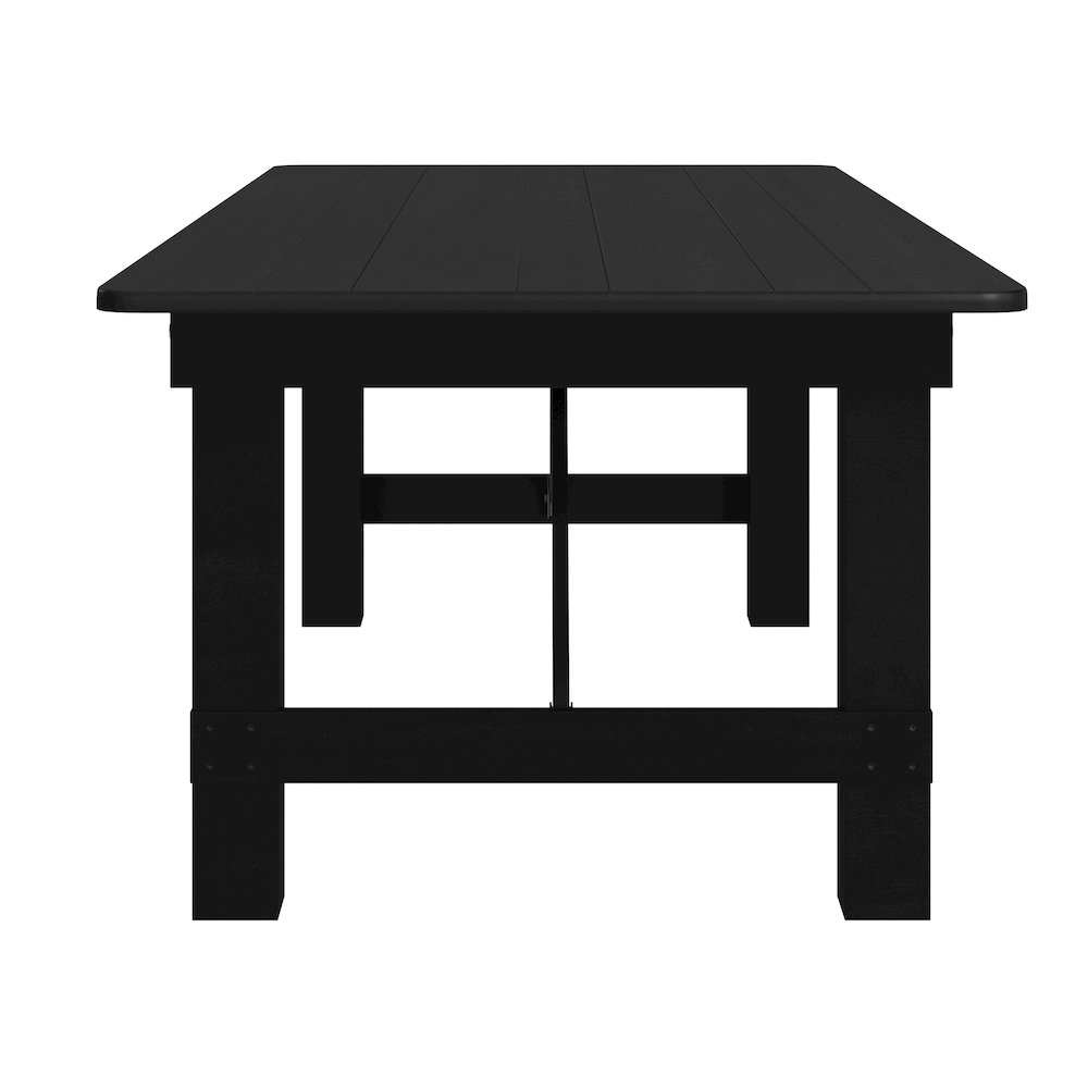 8'x 40" Rectangular Black Wash Farmhouse Folding Table,Antique Rustic Solid Pine. Picture 13