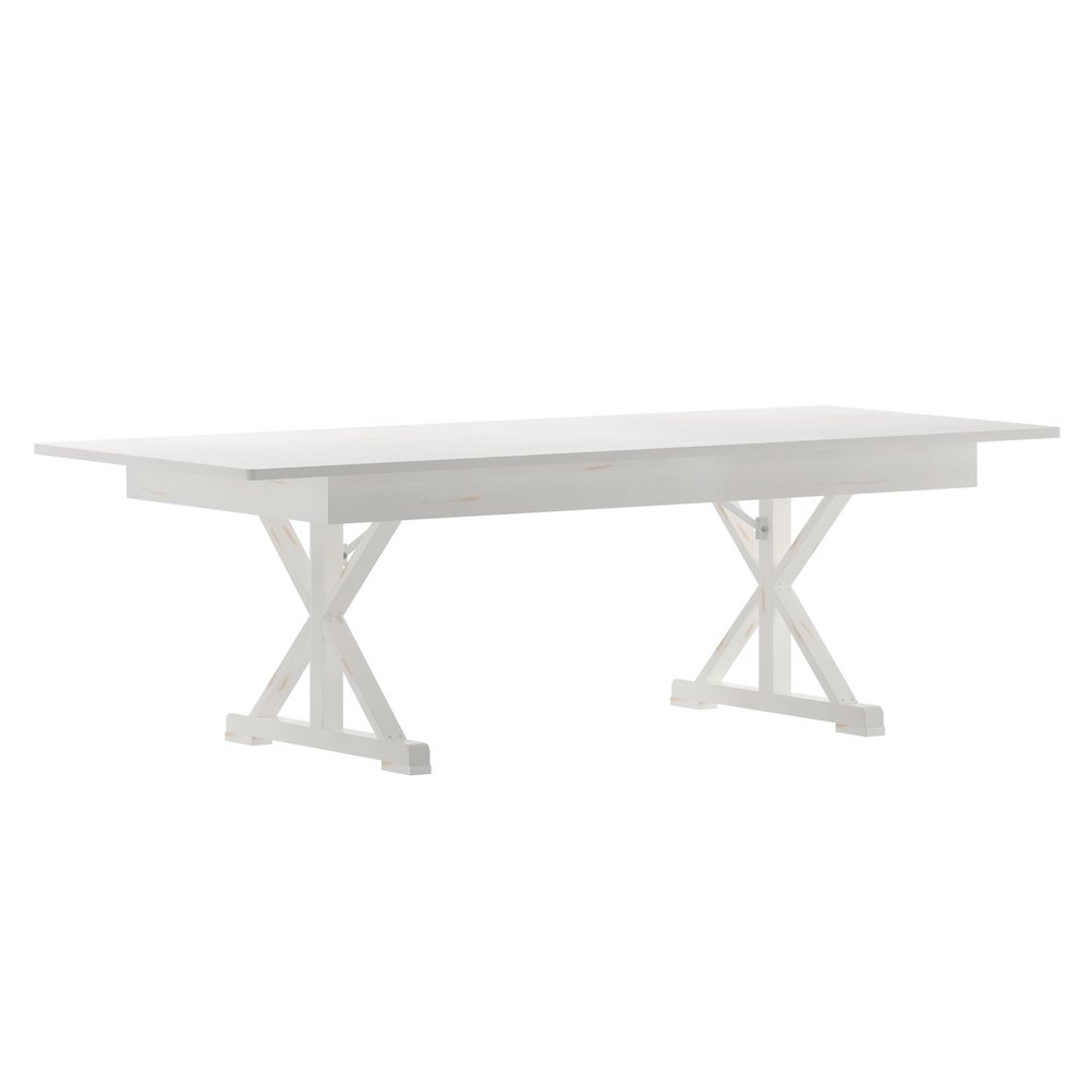 8' x 40" Farm Style Dining Table with X-Legs for Commercial and Residential Use. Picture 1