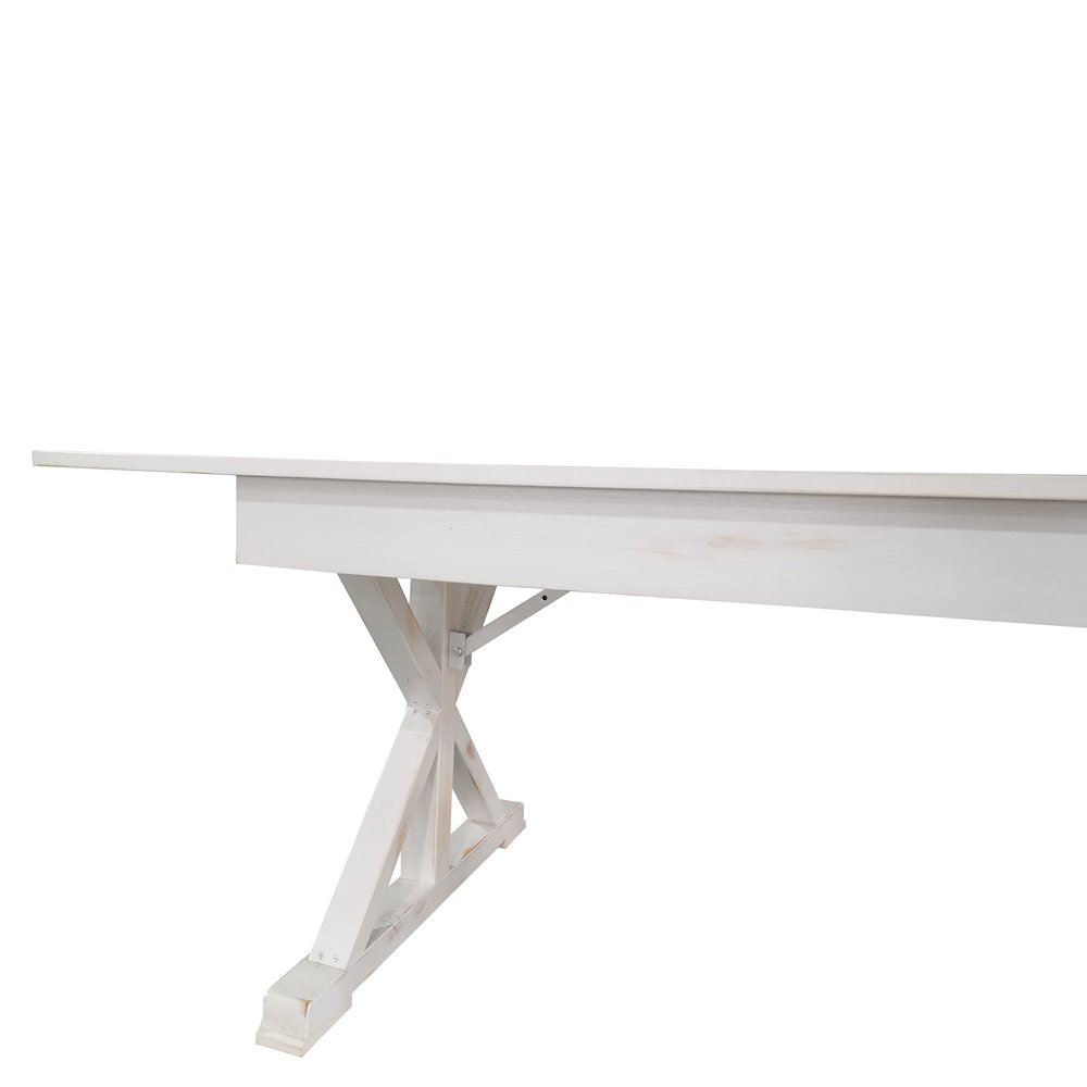 8' x 40" Farm Style Dining Table with X-Legs for Commercial and Residential Use. Picture 13
