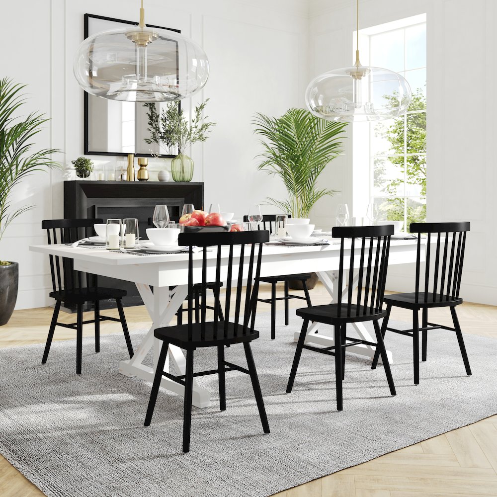 8' x 40" Farm Style Dining Table with X-Legs for Commercial and Residential Use. Picture 2