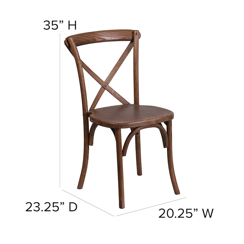7' x 40'' Antique Folding Farm Table Set with 6 Cross Back Chairs and Cushions. Picture 7